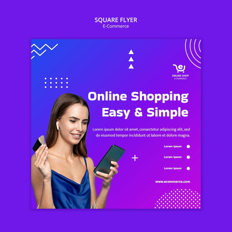 मुफ़्त PSD e-commerce concept square flyer template
