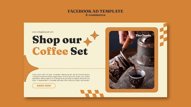 Бесплатный PSD Дизайн шаблона рекламы facebook для электронной коммерции