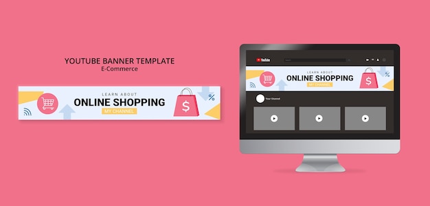 E-commerce flat design youtube banner