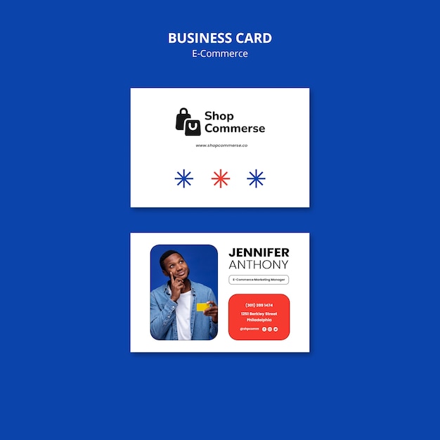 Free PSD e-commerce platform business card template