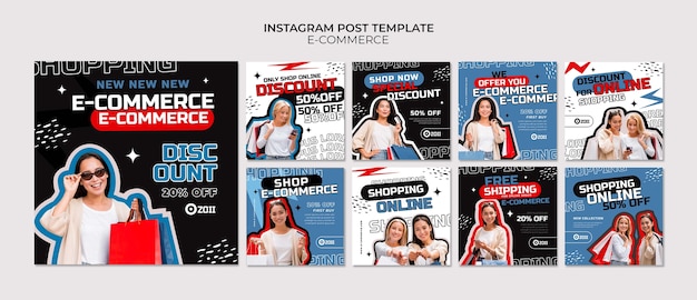 Free PSD e-commerce platform instagram post set