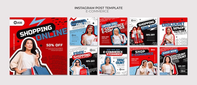 PSD gratuito post di instagram della piattaforma di e-commerce