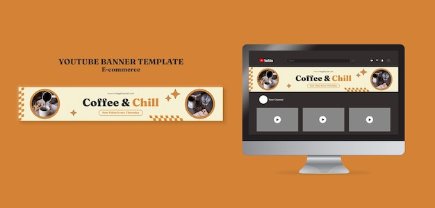 Free PSD e commerce youtube channel art template design