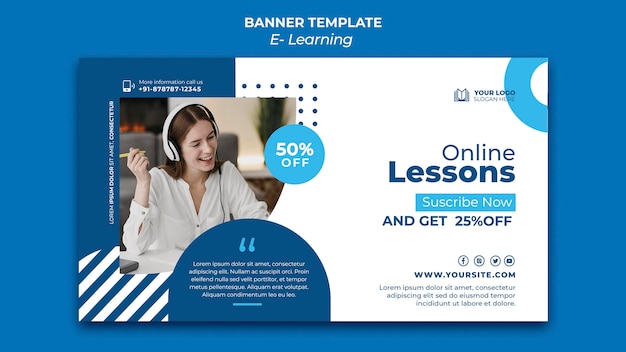 E-learning banner design template