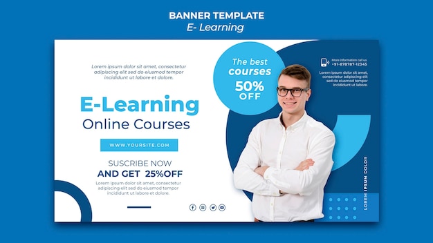 PSD gratuito modello di progettazione banner e-learning