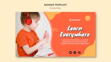 Free PSD e learning banner template concept