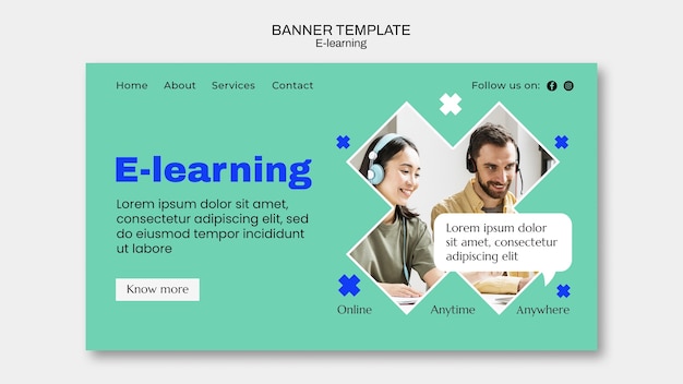 E-learning banner template design