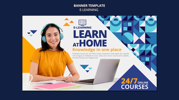 無料PSD eラーニングバナーテンプレートデザイン