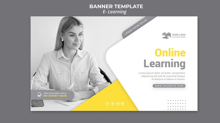 Free PSD e learning banner template