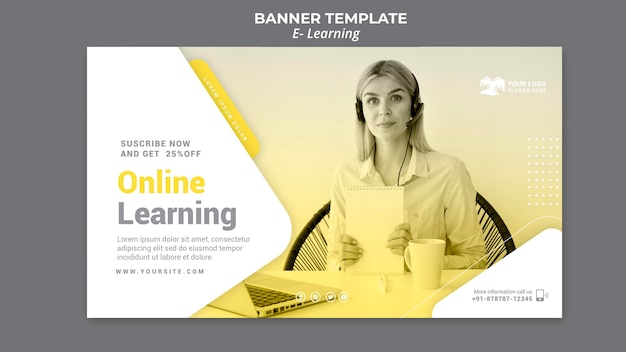 E learning banner template