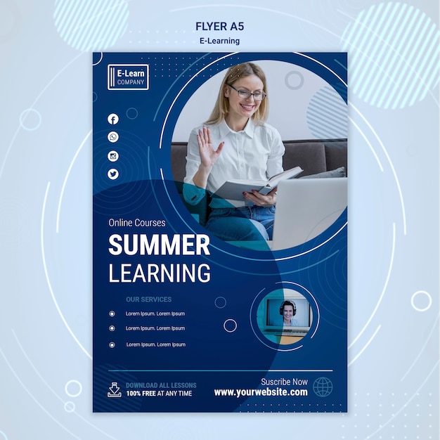 E-learning concept flyer template