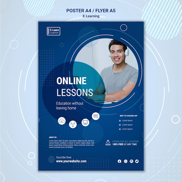 E-learning concept poster template