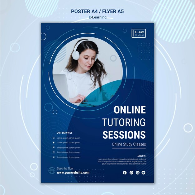 E-learning concept poster template