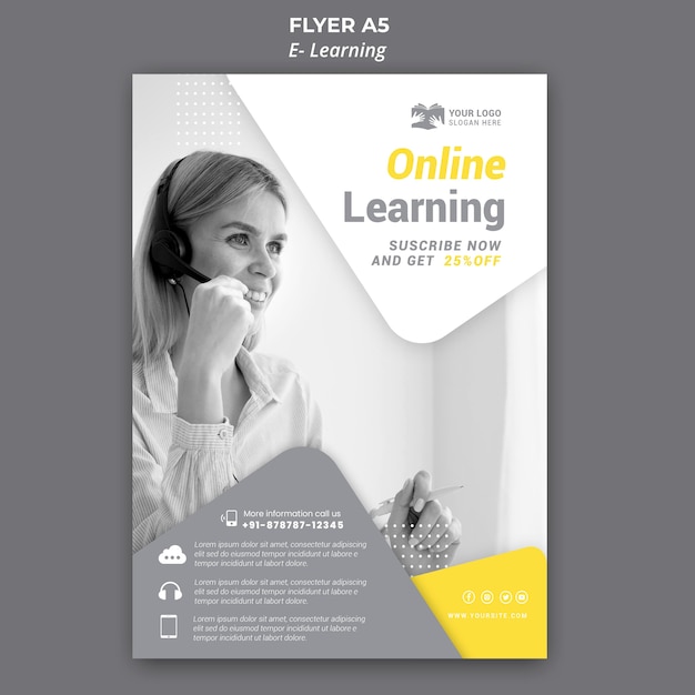 Free PSD e learning flyer template