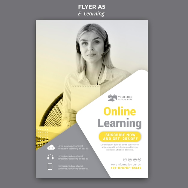 e learning flyer template