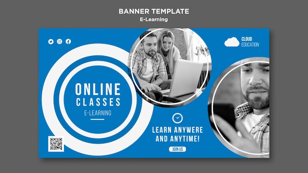 E-learning horizontal banner template