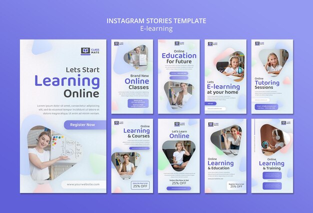 E-learning insta stories template design