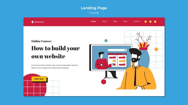 E-learning landing page style