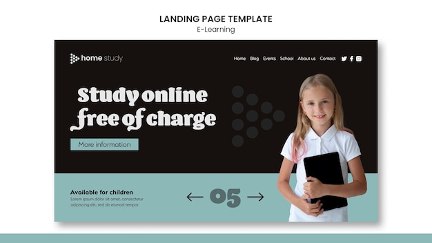 E-learning landing page template