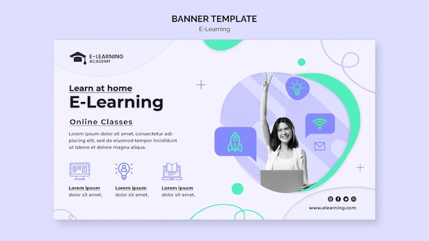 Free PSD e-learning platform banner template