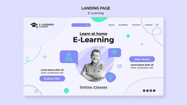 E-learning platform landing page template