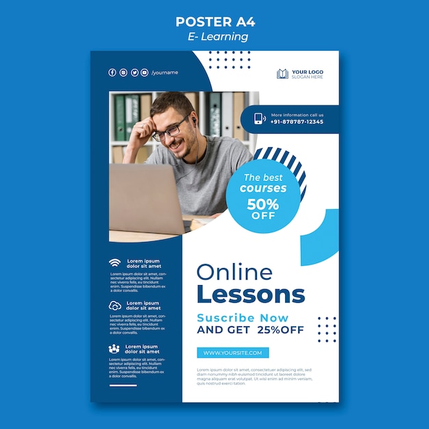 E-learning poster design template