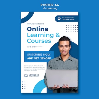 E-learning poster design template