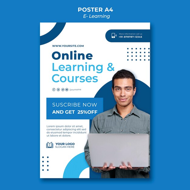 E-learning poster design template