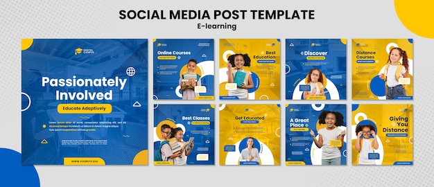 Free PSD e-learning social media post template