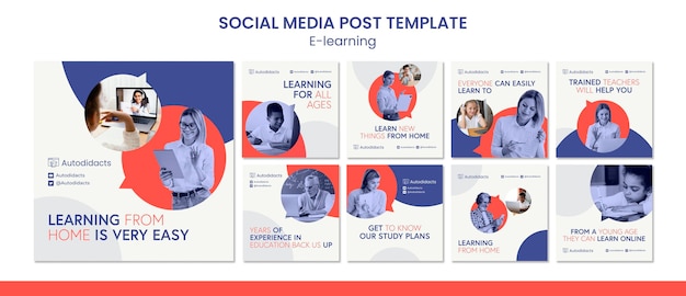 Free PSD e-learning social media post template