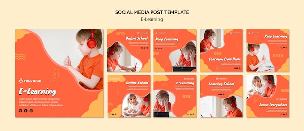 Free PSD e learning social media post