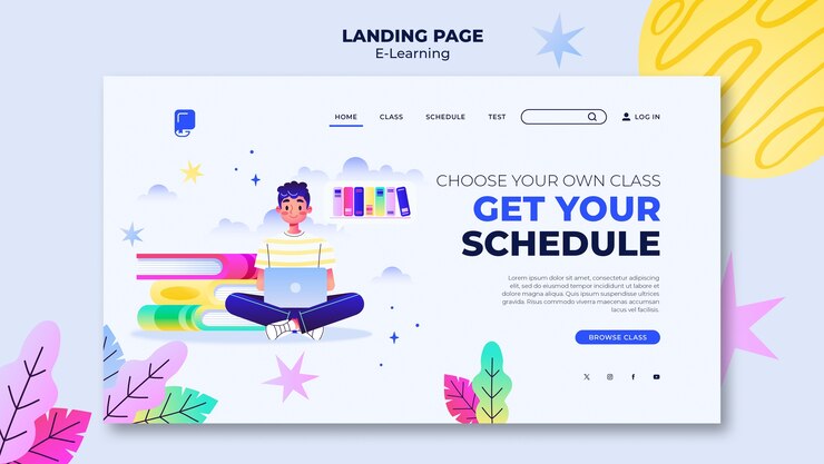 Free PSD e-learning template design