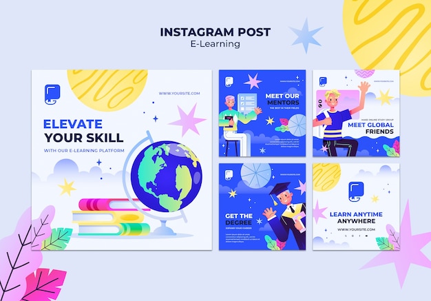 Free PSD e-learning template design