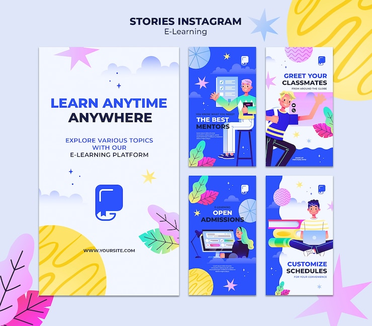 Free PSD e-learning template design