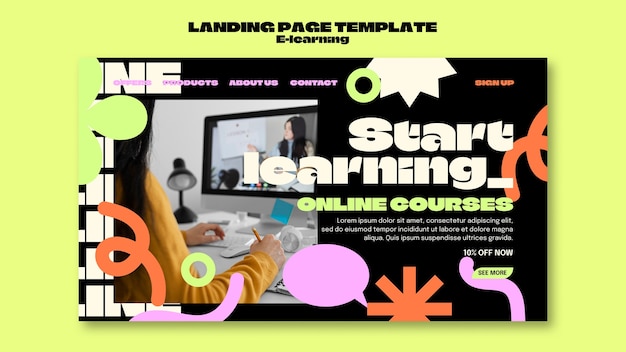 Free PSD e-learning template design