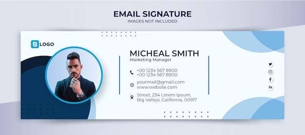 E mail signature template, business and corporate design