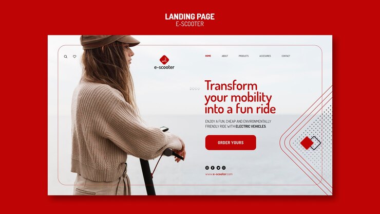 Free PSD e scooter landing page