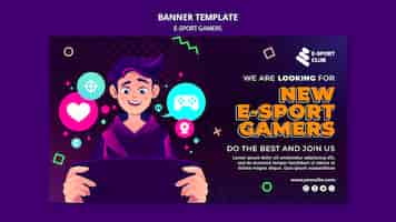 PSD gratuito modello di banner per giochi e-sport