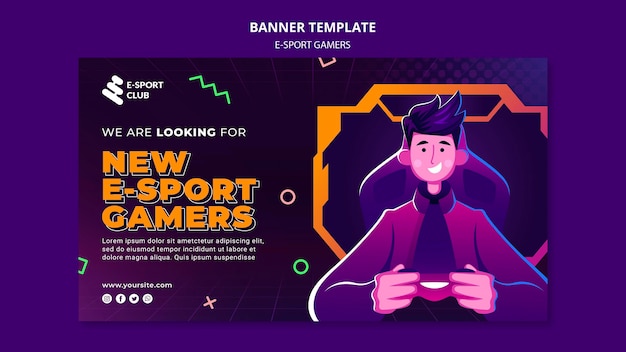 E-sport games banner template