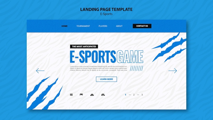 Free PSD e-sports landing page template