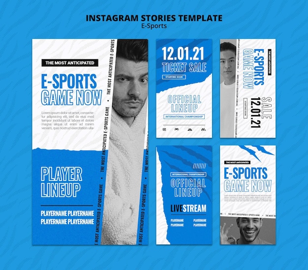E-sports social media stories set