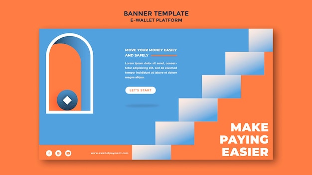 Free PSD e-wallet app banner template