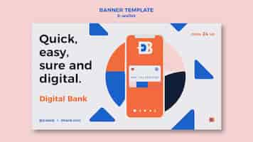 Free PSD e-wallet banner design template