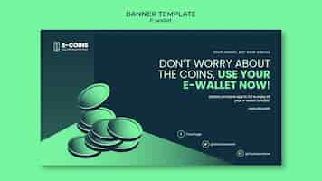 Free PSD e-wallet banner design template