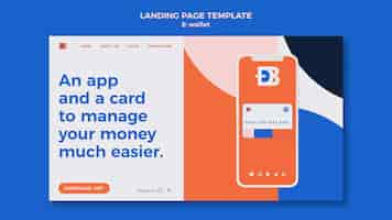 Free PSD e-wallet landing page design template