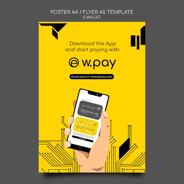 Free PSD e-wallet poster template