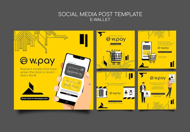 Free PSD e-wallet social media post template