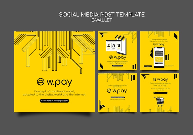 Free PSD e-wallet social media post template