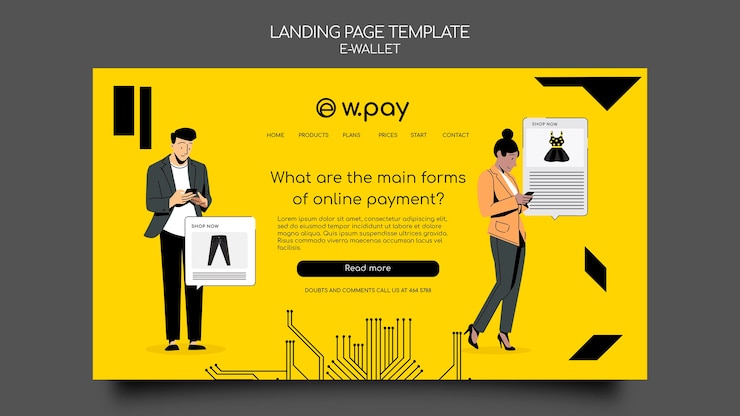Free PSD e-wallet web template