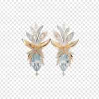 Free PSD earrings isolated on transparent background